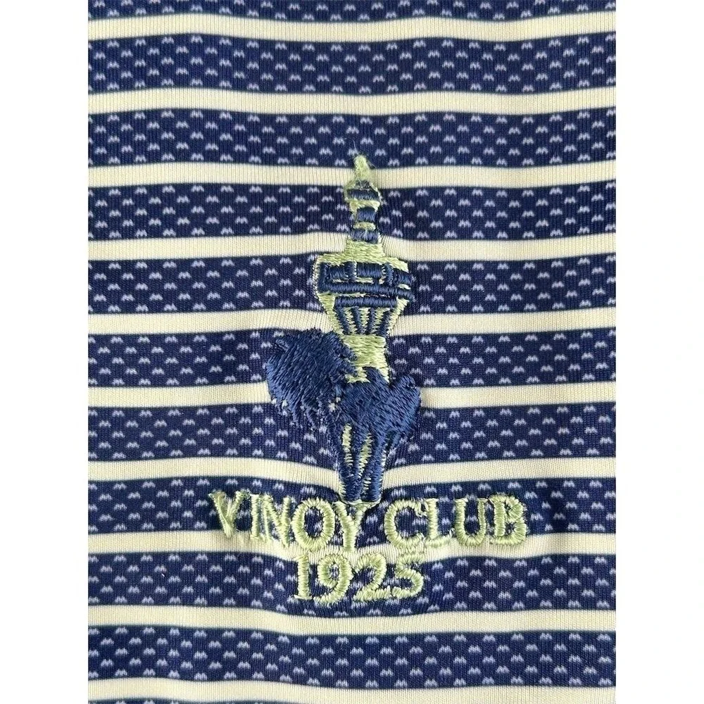 Turtleson Men's XL Blue Striped‎ Polo Shirt Short Sleeve Casual Club Logo - CJ